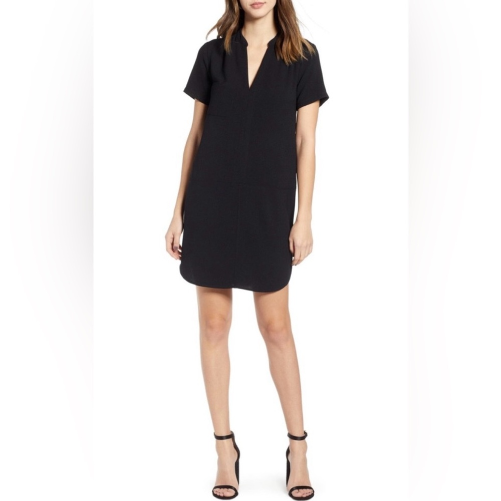 Lush Black V-Neck Dress